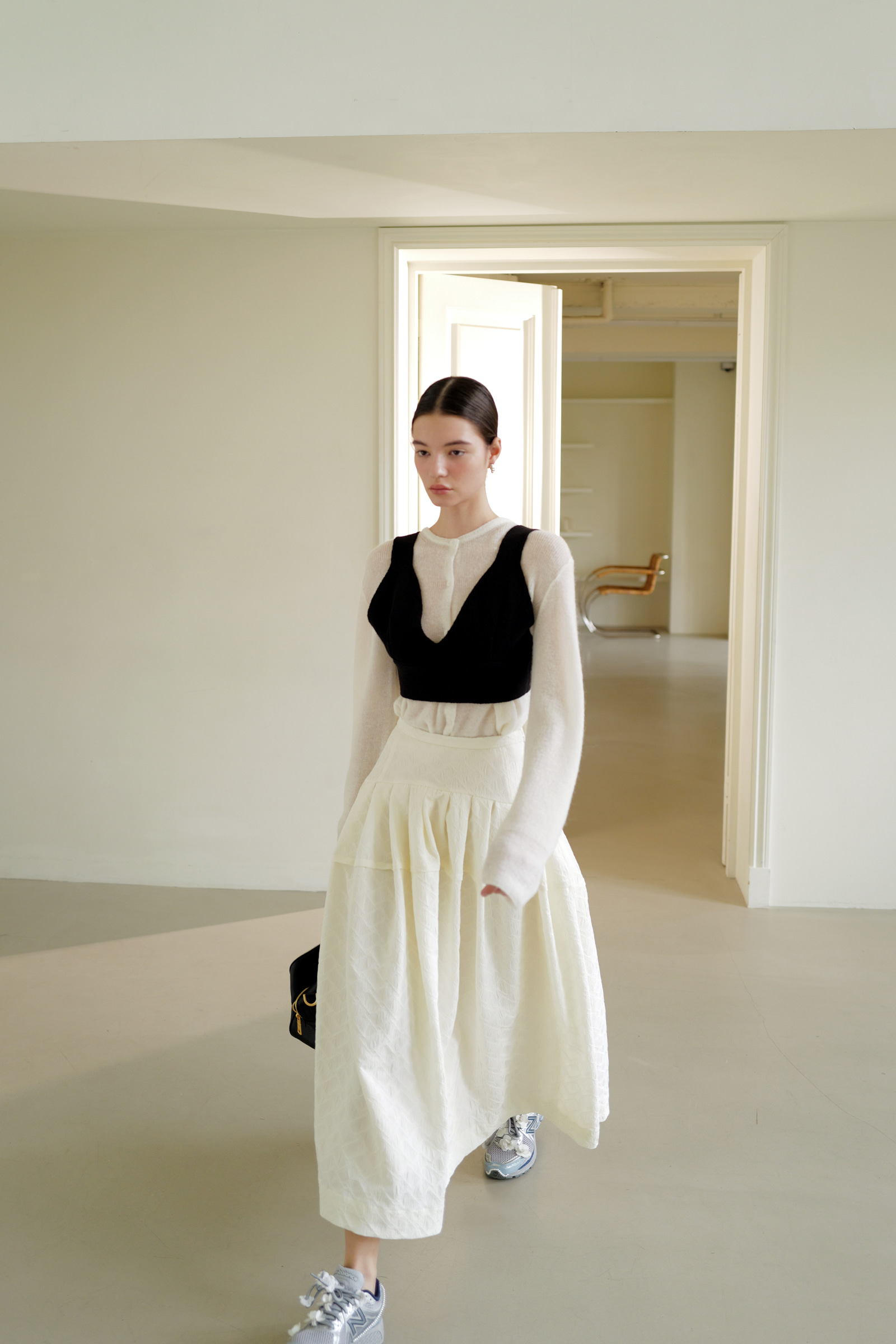 Part.5 Jacquard skirt (white)
