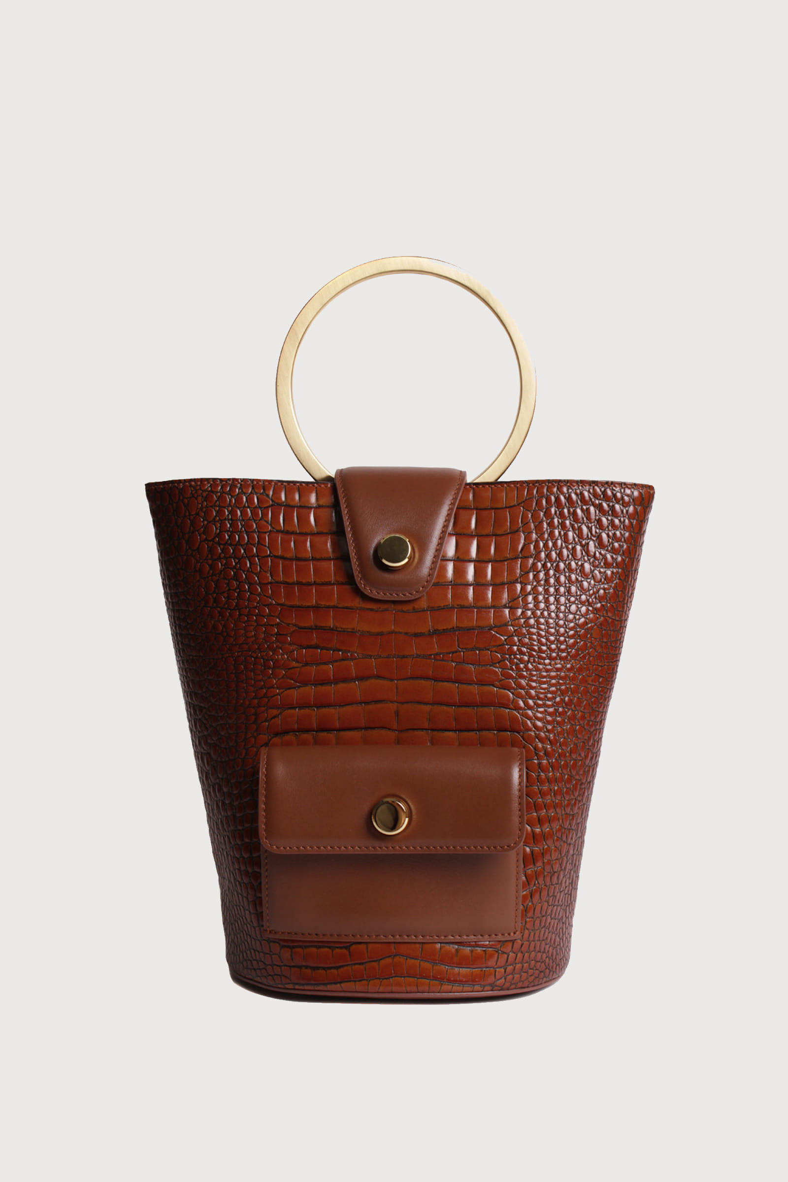 O-ring handle bag (croc brown)