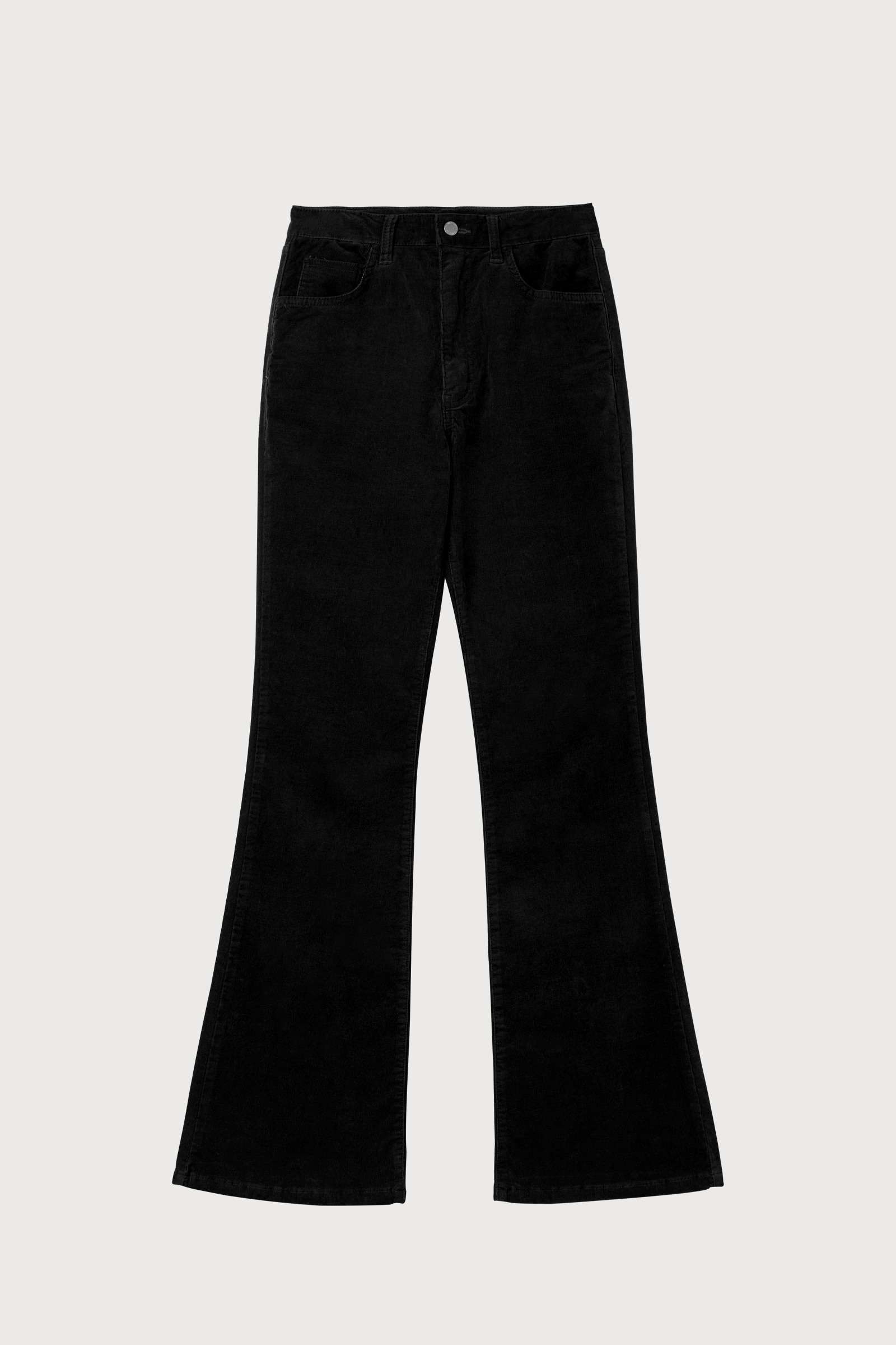 Part.4 Corduroy bootscut pants (black)